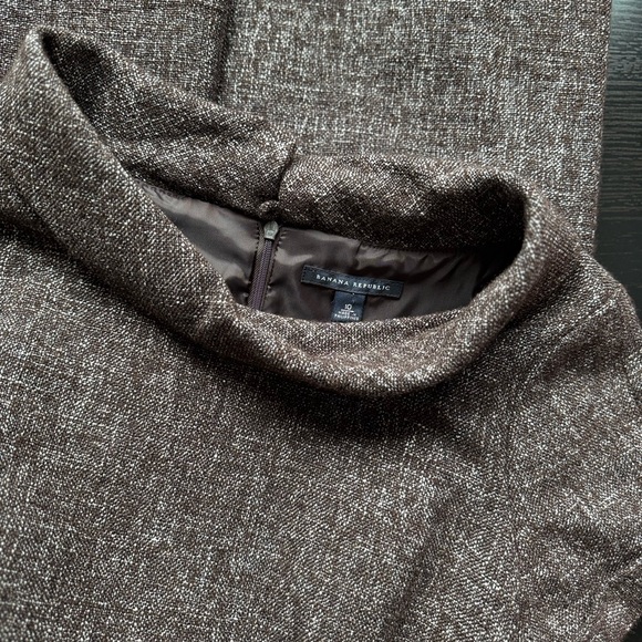 Banana Republic Brown Tweed Belted Sheath Dress Size 10 - Picture 8 of 10